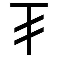 Tugrik symbol sign currency Mongolian money icon black color style vector