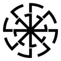 Svitovit symbol sign slavic pagan icon black color style vector