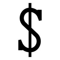 Dollar symbol sign currency icon black color style vector