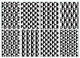 Black and white shape geometric pattern seamless collection vector