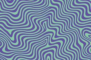 Seamless mint purple wavy psychedelic line abstract pattern vector