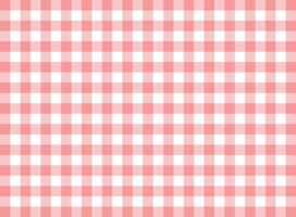A pink and white gingham fabric background vector