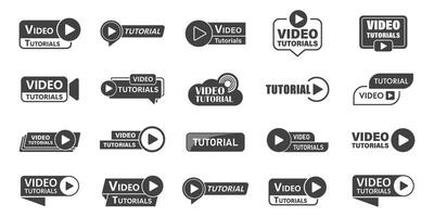 tutorial icons set illustration vector