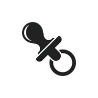A black and white icon of a pacifier vector