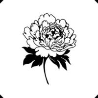 Intricate Blooming Flower silhouette - Multi-Layered Petal Structure, Elegant Line Art, Thin Stem for Balanced Composition vector