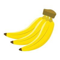 3 bananas. isolated on a white background vector
