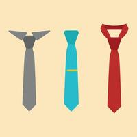 various types and colors of tie models. commonly used for clothing to the office or certain official events vector
