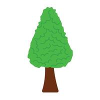A cartoon tree with a green top and brown bottom vector