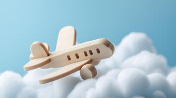 A toy airplane flying in the sky photo