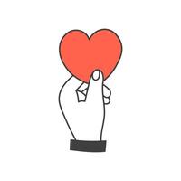 Tiny Heart in Fingers Icon vector