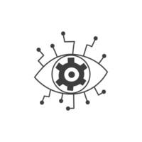 Eye with Gear and Circuit Icon vector