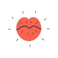 Heart Lips minimal sketch vector