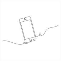 Minimalist Smartphone continuous line drawing line drawing vector