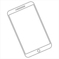 Simple Outline of a Smartphone continuous line art vector