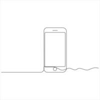 Minimalist Smartphone line drawing isolated vector