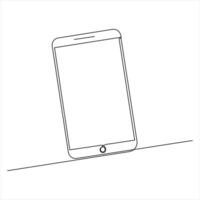 Minimalist Smartphone continuous line drawing illustration vector