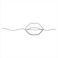 Minimalist continuous line drawing of Lips outline style illustration vector