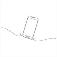 Minimalist Smartphone continuous line drawing line art drawing vector