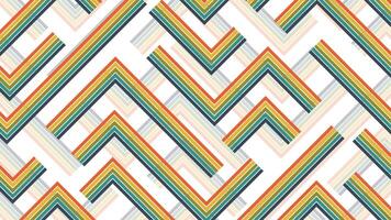 Seamless Abstract Geometric Retro Pattern with Chevron Lines in Vintage Color Palette vector