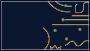 Retro Abstract Lines and Shapes with Empty Space on Dark Blue Background for Creative Layouts vector