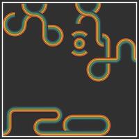 Abstract Retro Curved Lines with Rainbow Gradient on Dark Background Modern Minimal Art vector