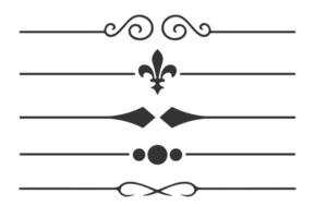 Set of Vintage decorative ornament lines.Text dividers. Line border. Lines separators, Borders, Vintage dividers, Underline elements. illustration image. Isolated on white backgrounds vector