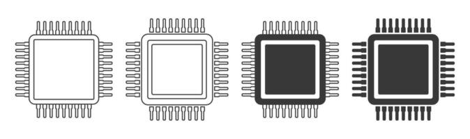 AI, CPU, GPU microchip icon, Machine learning micro chip symbol, ML icon, Artificial intelligence sign. microchip logo illustration image. Isolated on white background. vector