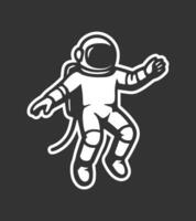 Astronaut logo icon. Space man walking template symbol sign. illustration image. Isolated on black background. vector