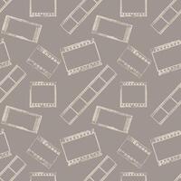 Seamless pattern with film frame prints, imprints frames on vintage grunge background. vector