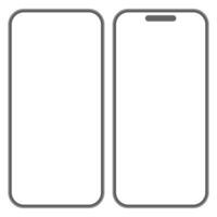 Mobile phone devices with blank screen mockup set on a white background vector