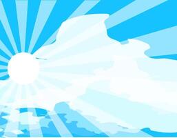 Abstract sunny sky in gradient. Midday sun in cold tones. vector
