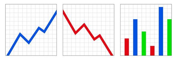 Diagrams. Icons for business. Chart of financial ups and downs. vector