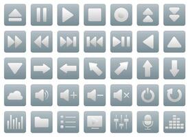 Important icons. Music player interface icons. Media player icon set. vector