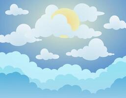 Abstract background of the sun against the clouds in a gradient. Bright background of the crazy sun. vector