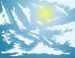 Abstract clouds in the sky in a gradient. Midday sun. Bright background. vector