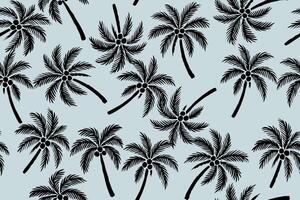 Vintage summer silhouette coconut tree seamless pattern for fabric background and banner vector