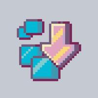 download file sign in pixel art style with isolated background vector