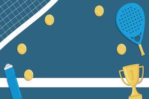 tennis blue theme blank background for text space in horizontal frame vector