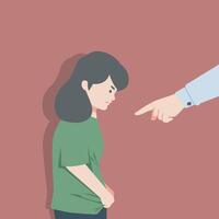blamed girl illustration in isolated background vector