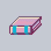 a book in pixel art style with isolated background vector