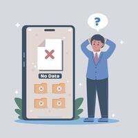 not found in smartphone screen in isolated background vector