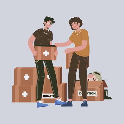 People donation illustration in isolated background