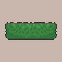 horizontal bush plant in pixel art style with isolated background vector