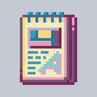 notepad with article sign in pixel art style vector