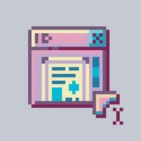 software page dashboard sign in pixel art style vector