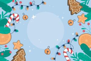 Christmas Blue blank text space background in horizontal screen vector