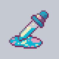 eyedrop color in pixel art style with isolated background vector