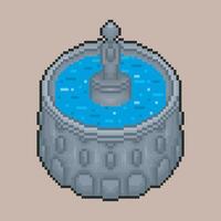 water fountain in pixel art style with isolated background vector