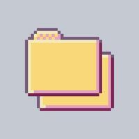 double folder sign in pixel art style with isolated background vector