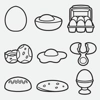 set of eggs with outline style good for symbol, icon, element design, coloring book, coloring page, etc vector